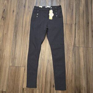 443. NWT Buzz Jeans Gray Skinny High Waist XL (Juniors) Sailor Button Detail NEW
